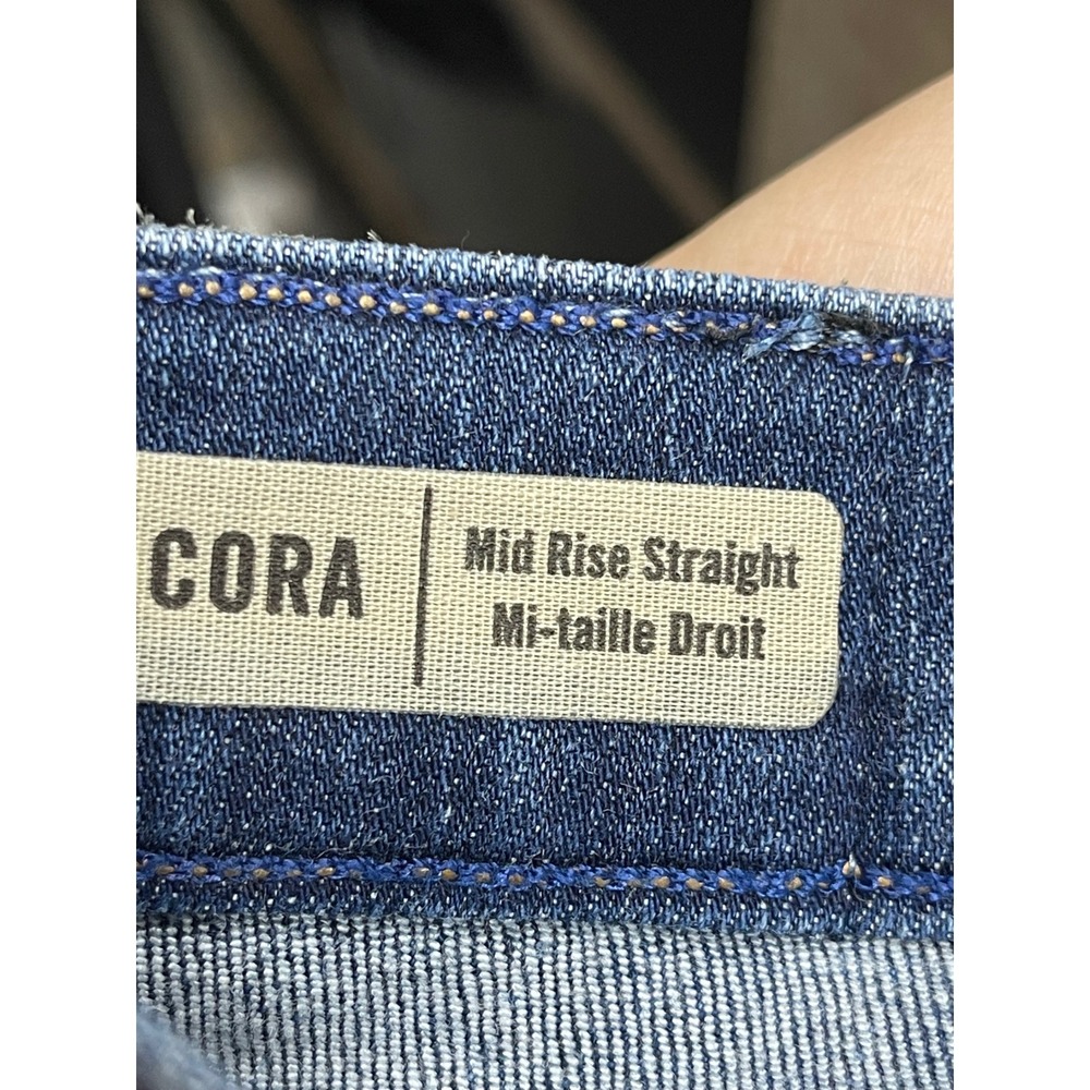True Religion Cora Mid Rise Straight Leg Distressed Jeans Blue Wash Size 27 - Picture 4 of 5